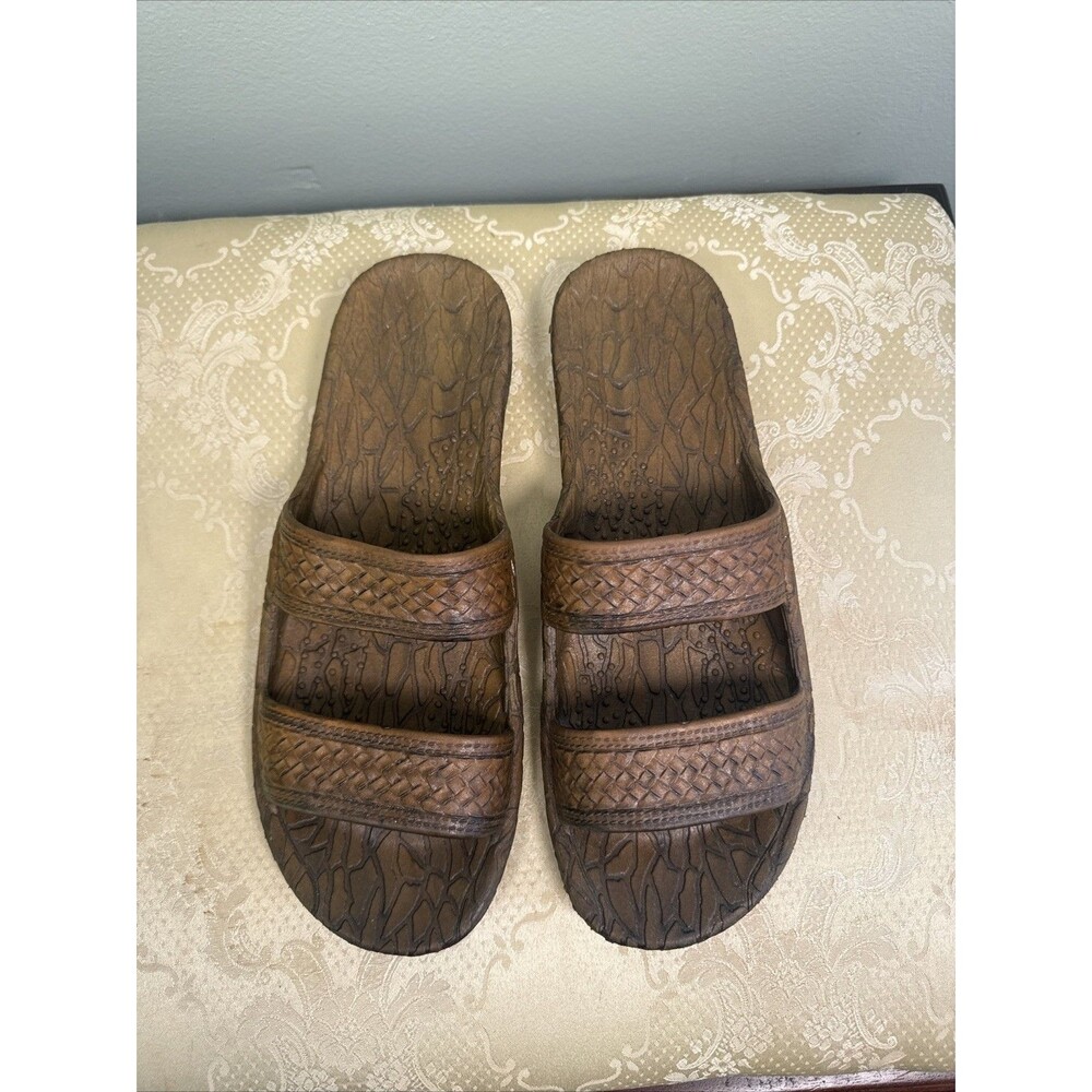 Pali Hawaii  Hawaiian Jandal Brown Women's Size 11 Slip On‎ Slides Shoes